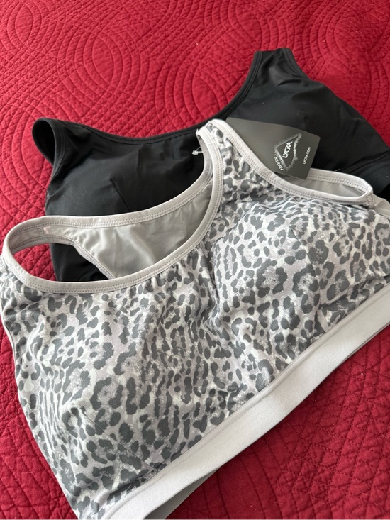 AnyBody Other - AnyBody Women’s Black & Gray Leopard Print Sports Bra Set - 2 Pack